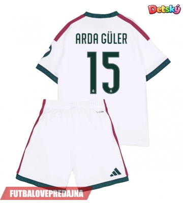 Lacne Dětský Futbalové dres Real Madrid Arda Guler #15 2026-27 Krátky Rukáv - Domáci (+ trenírky)